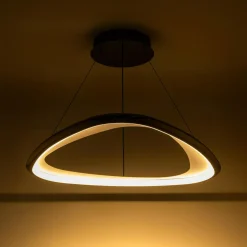 Lampa wisząca LED chromowana czarna GETAFE 65 cm