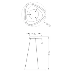 Lampa wisząca LED chromowana czarna GETAFE 65 cm
