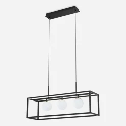 Lampa wisząca LED czarna PIRO z pilotem
