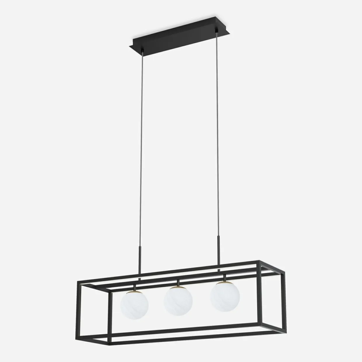 Lampa wisząca LED czarna PIRO z pilotem