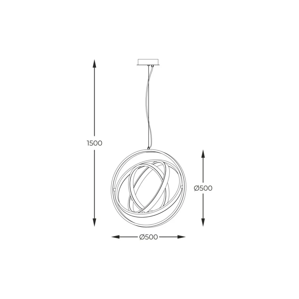 Lampa wisząca LED czarna TESS