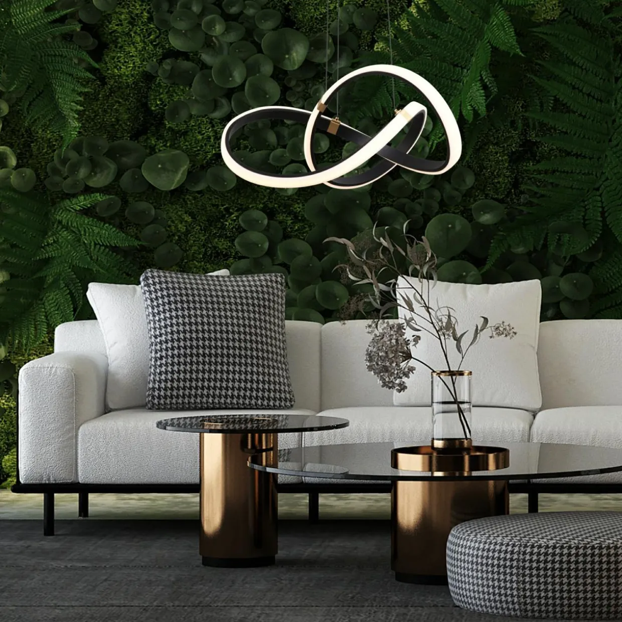 Lampa wisząca LED INDIGO czarno-złota