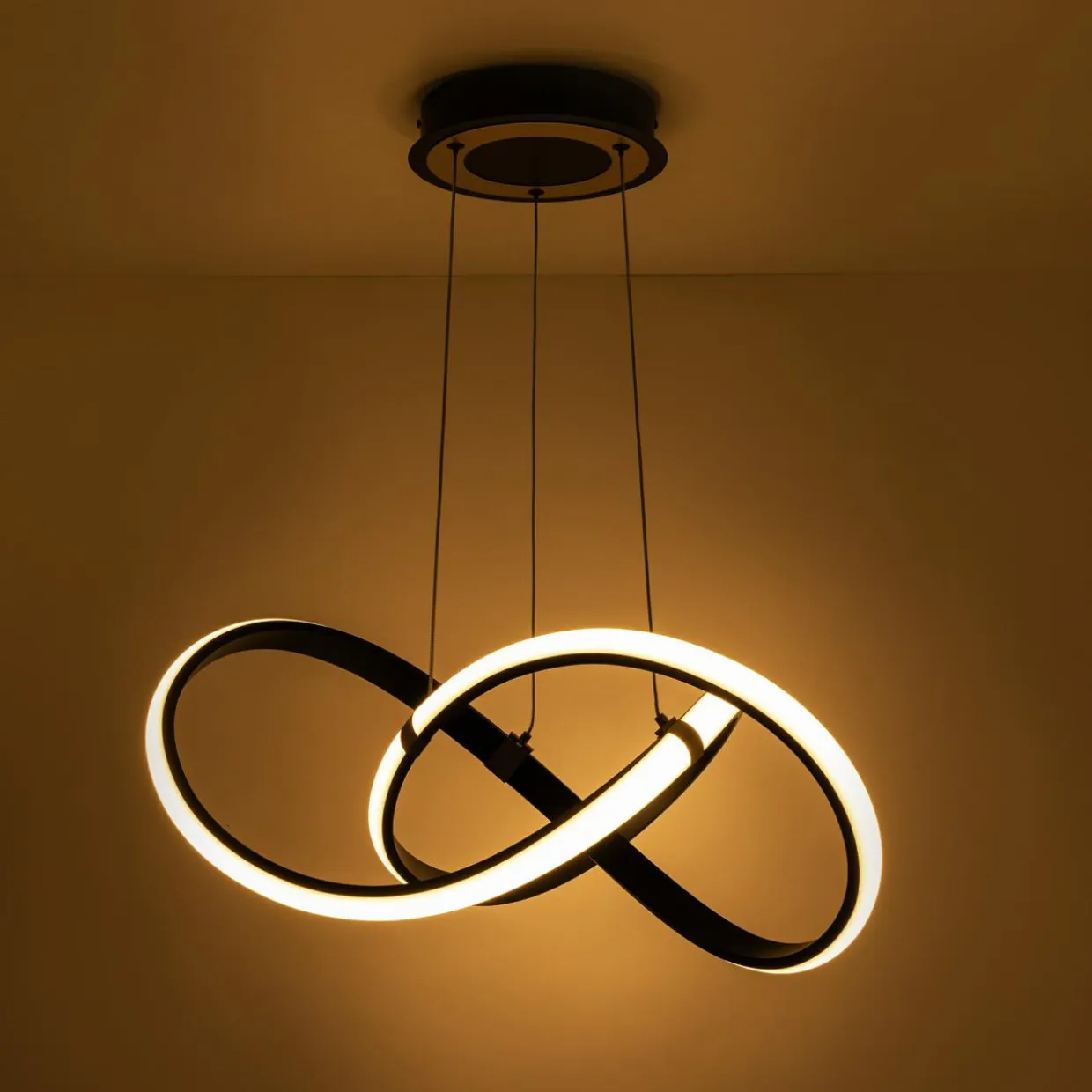 Lampa wisząca LED INDIGO czarno-złota