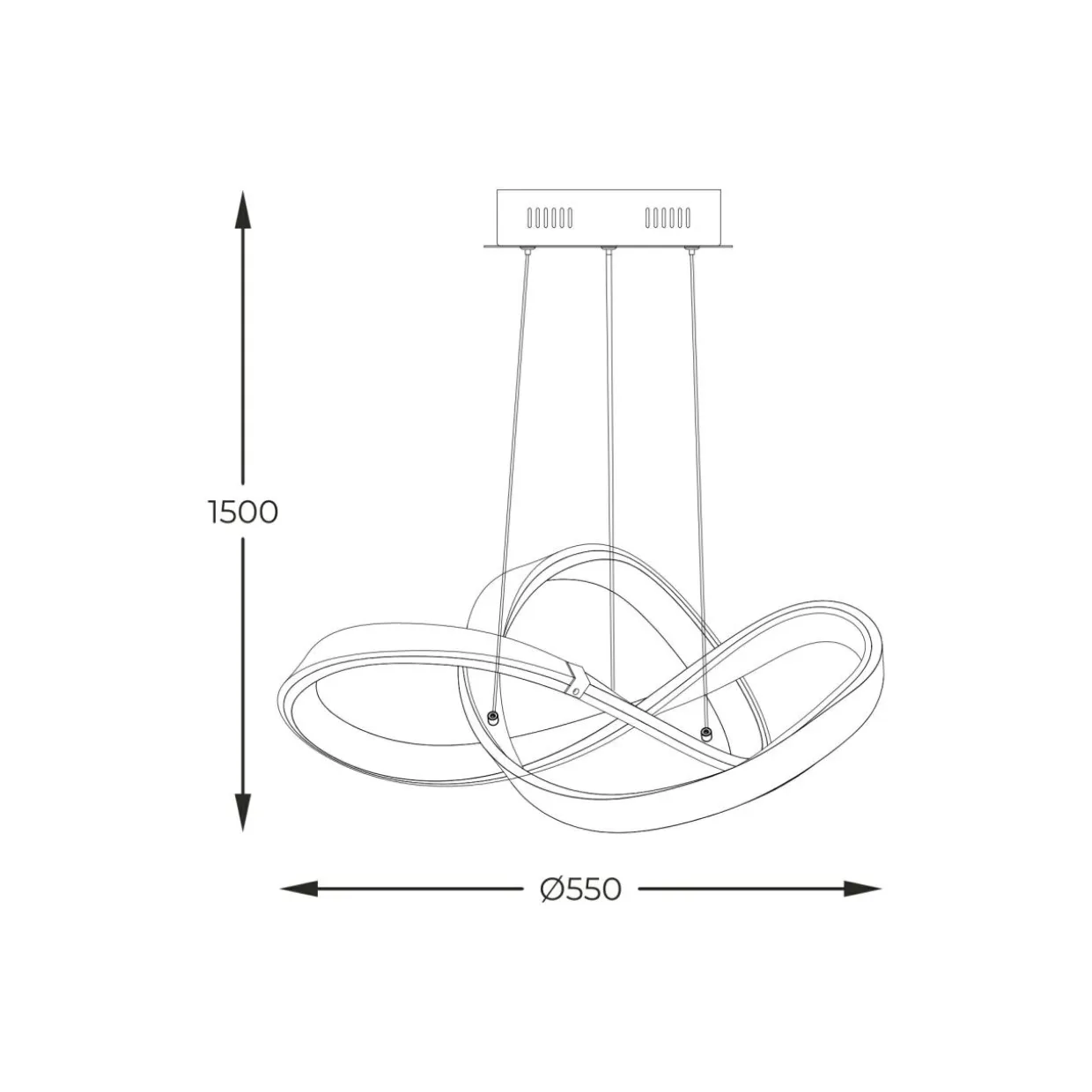 Lampa wisząca LED INDIGO czarno-złota