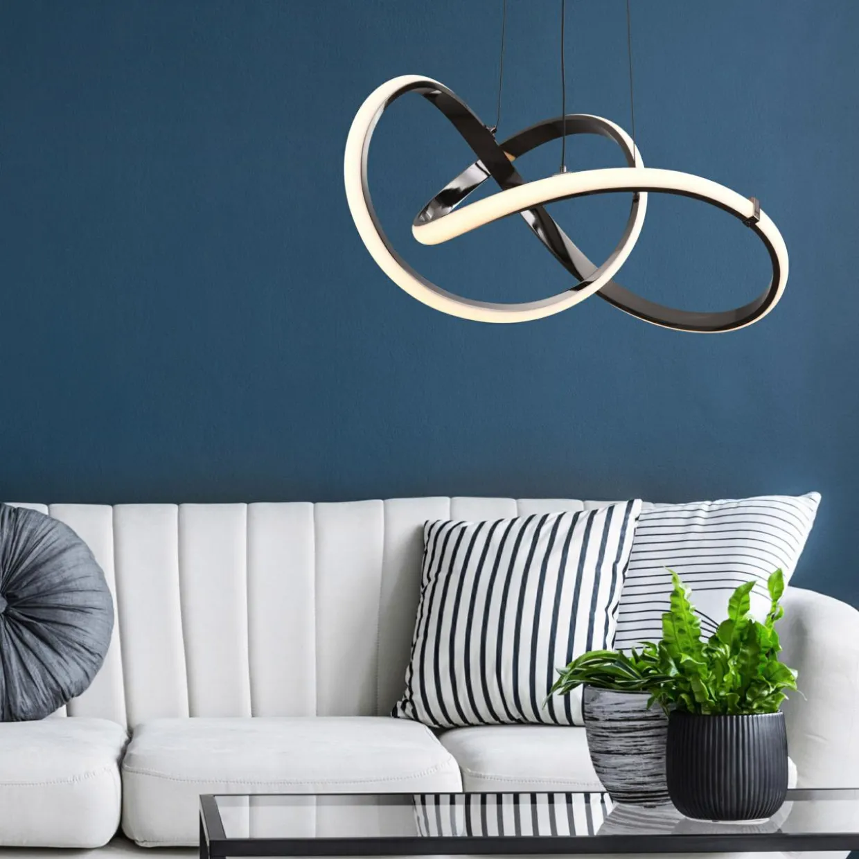 Lampa wisząca LED INDIGO czarna chrom