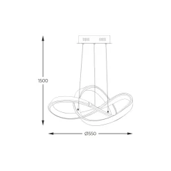 Lampa wisząca LED INDIGO czarna chrom