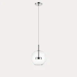 Lampa wisząca LED kula chrom ENCELADUS
