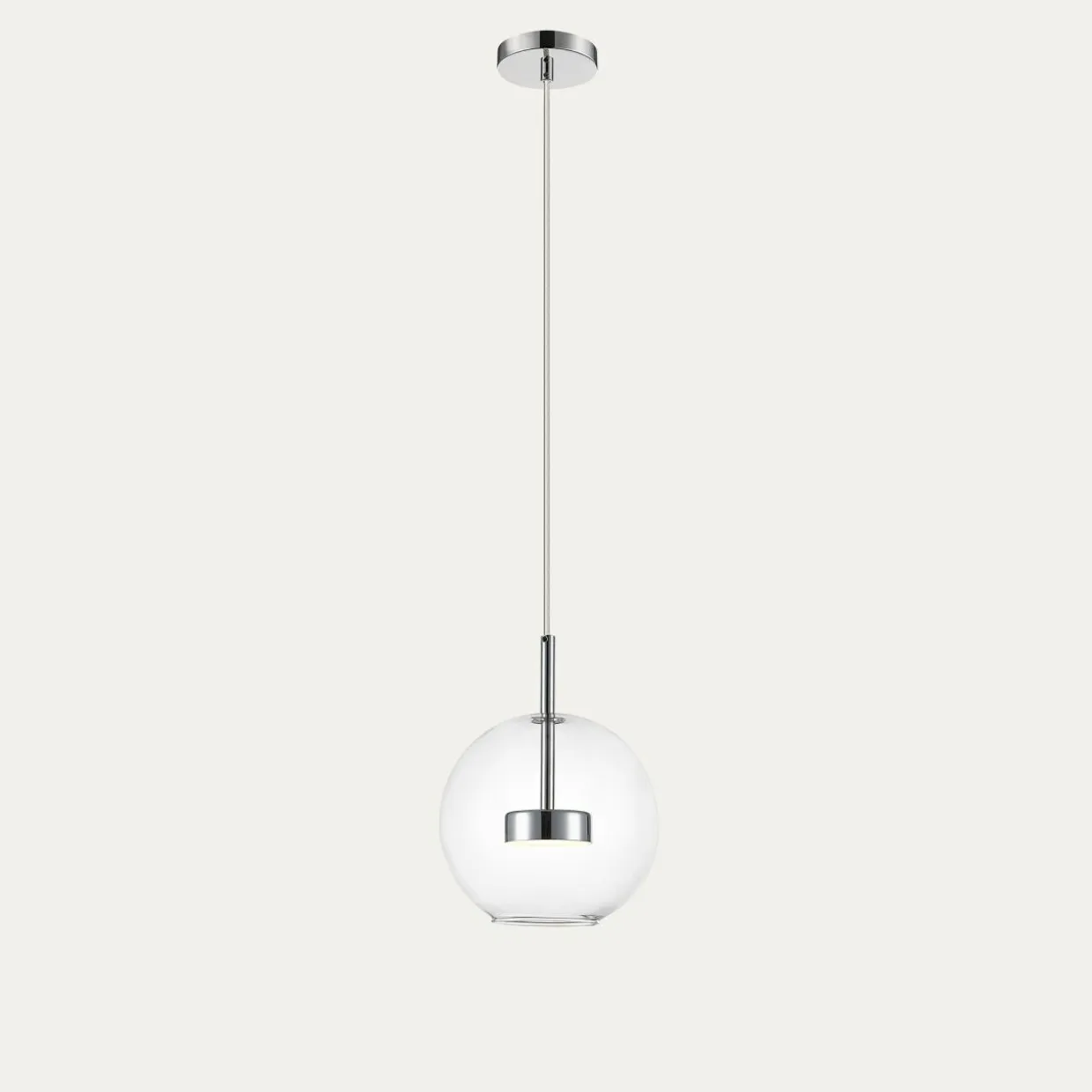 Lampa wisząca LED kula chrom ENCELADUS