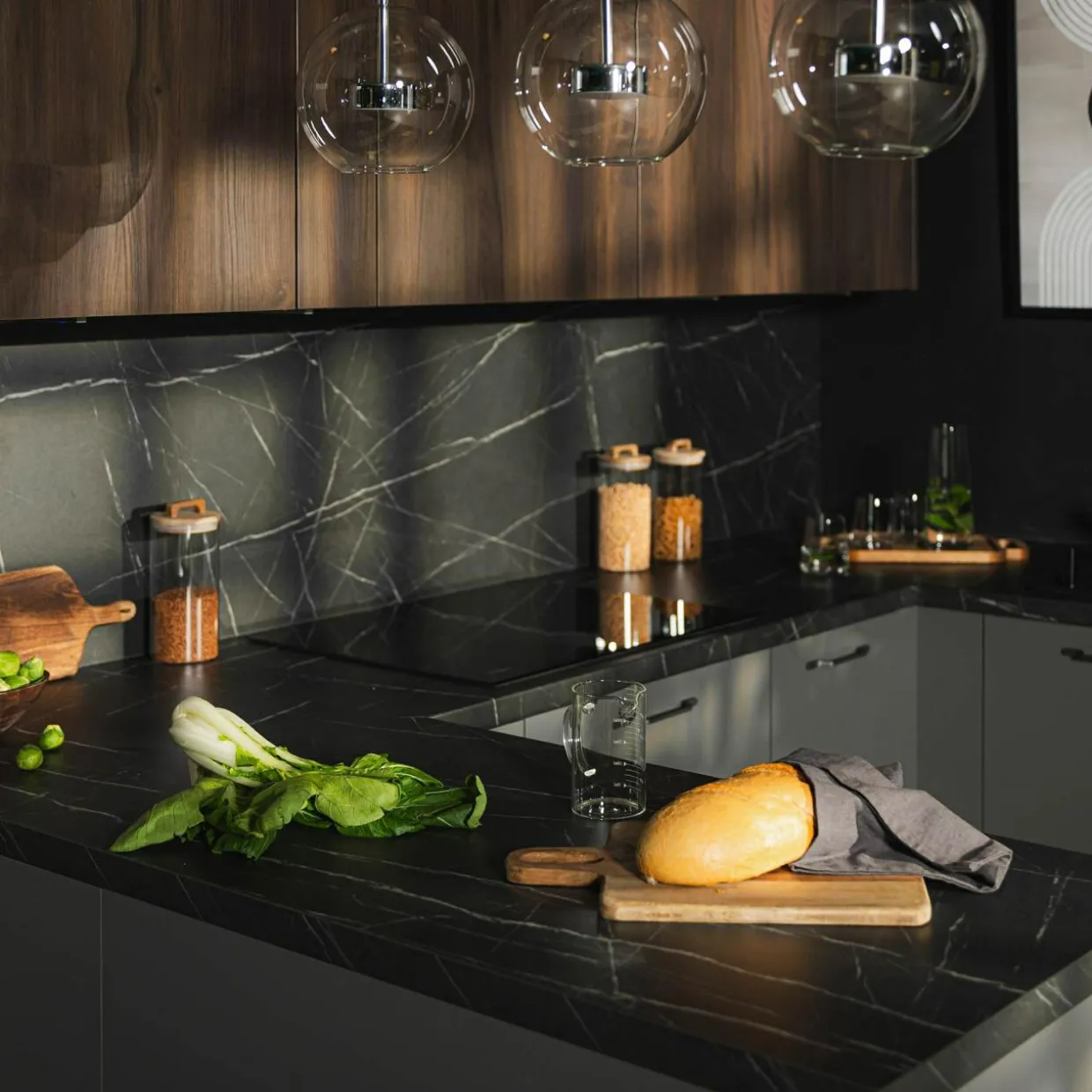 Lampa wisząca LED listwa 3 kule chrom ENCELADUS