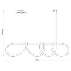 Lampa wisząca LED listwa czarna BALBO