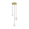 Lampa wisząca LED okragła podstawa 3 klosze złota ENCELADUS
