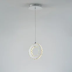 Lampa wisząca LED pierścień chrom GIRONA