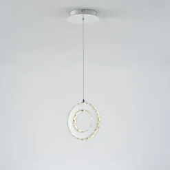 Lampa wisząca LED pierścień chrom GIRONA