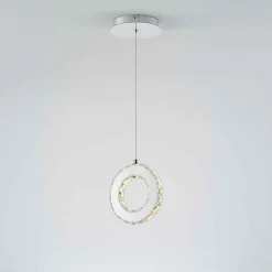 Lampa wisząca LED pierścień chrom GIRONA