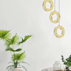 Lampa wisząca LED pierścień złota GIRONA