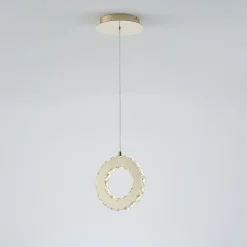 Lampa wisząca LED pierścień złota GIRONA