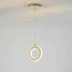 Lampa wisząca LED pierścień złota GIRONA