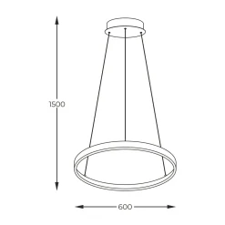 Lampa wisząca LED pierścieniowa złota BRENO 60 cm