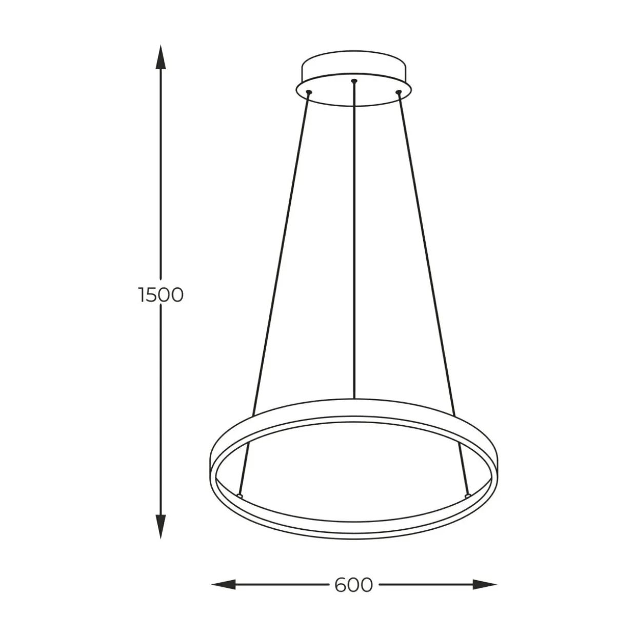 Lampa wisząca LED pierścieniowa złota BRENO 60 cm