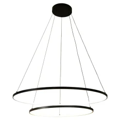 Lampa wisząca LED 2-pierścieniowa czarna HORIK