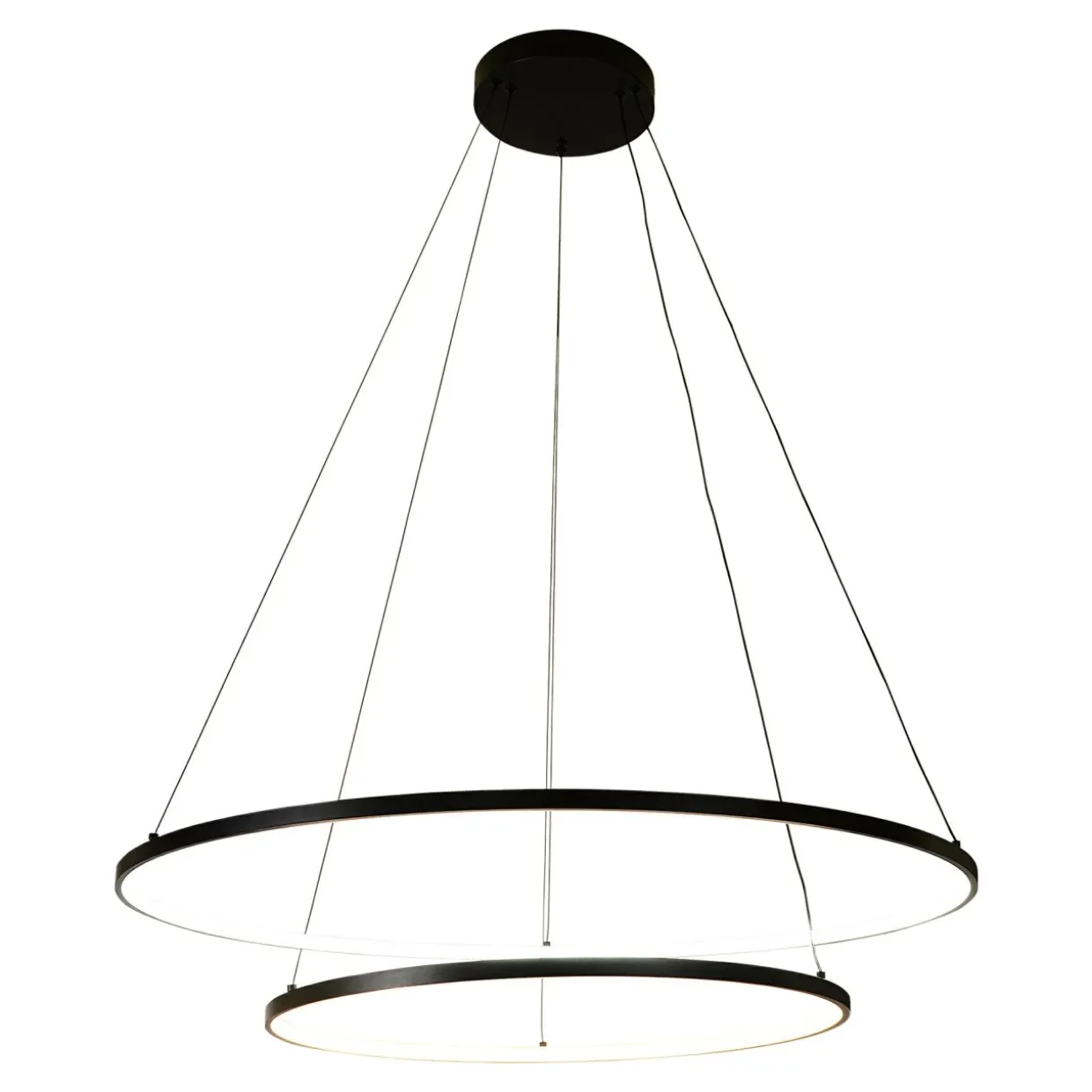 Lampa wisząca LED 2-pierścieniowa czarna HORIK