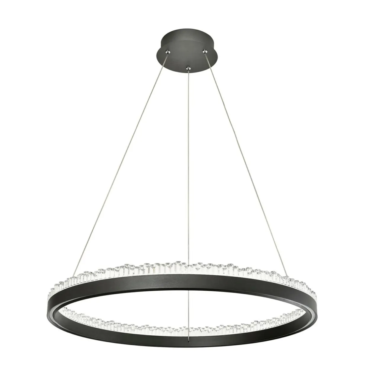 Lampa wisząca LED pierścieniowa czarna REGI 60 cm