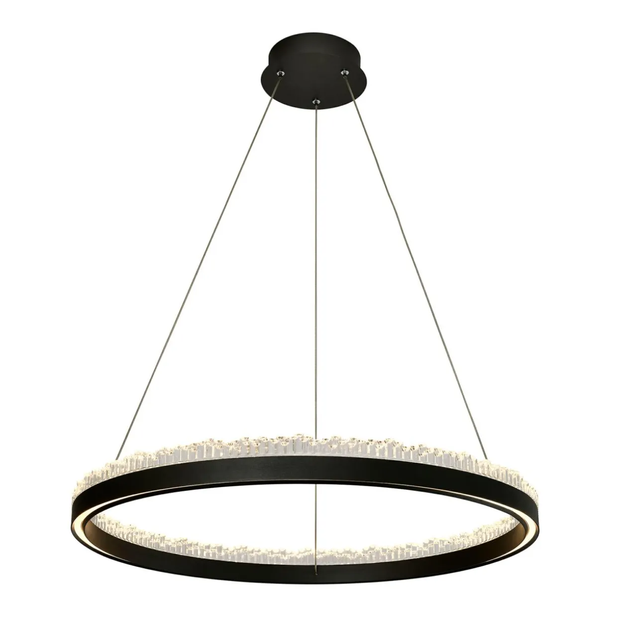 Lampa wisząca LED pierścieniowa czarna REGI 60 cm