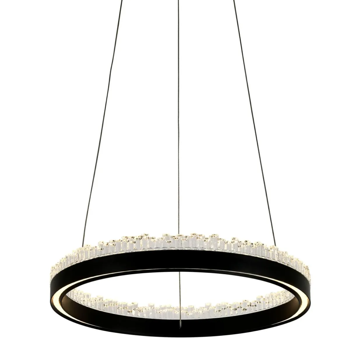 Lampa wisząca LED pierścieniowa czarna REGI 60 cm