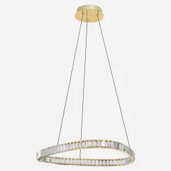 Lampa wisząca LED pierścieniowa złota ATHESA z pilotem