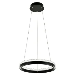Lampa wisząca LED pierścieniowa czarna REGI 40 cm