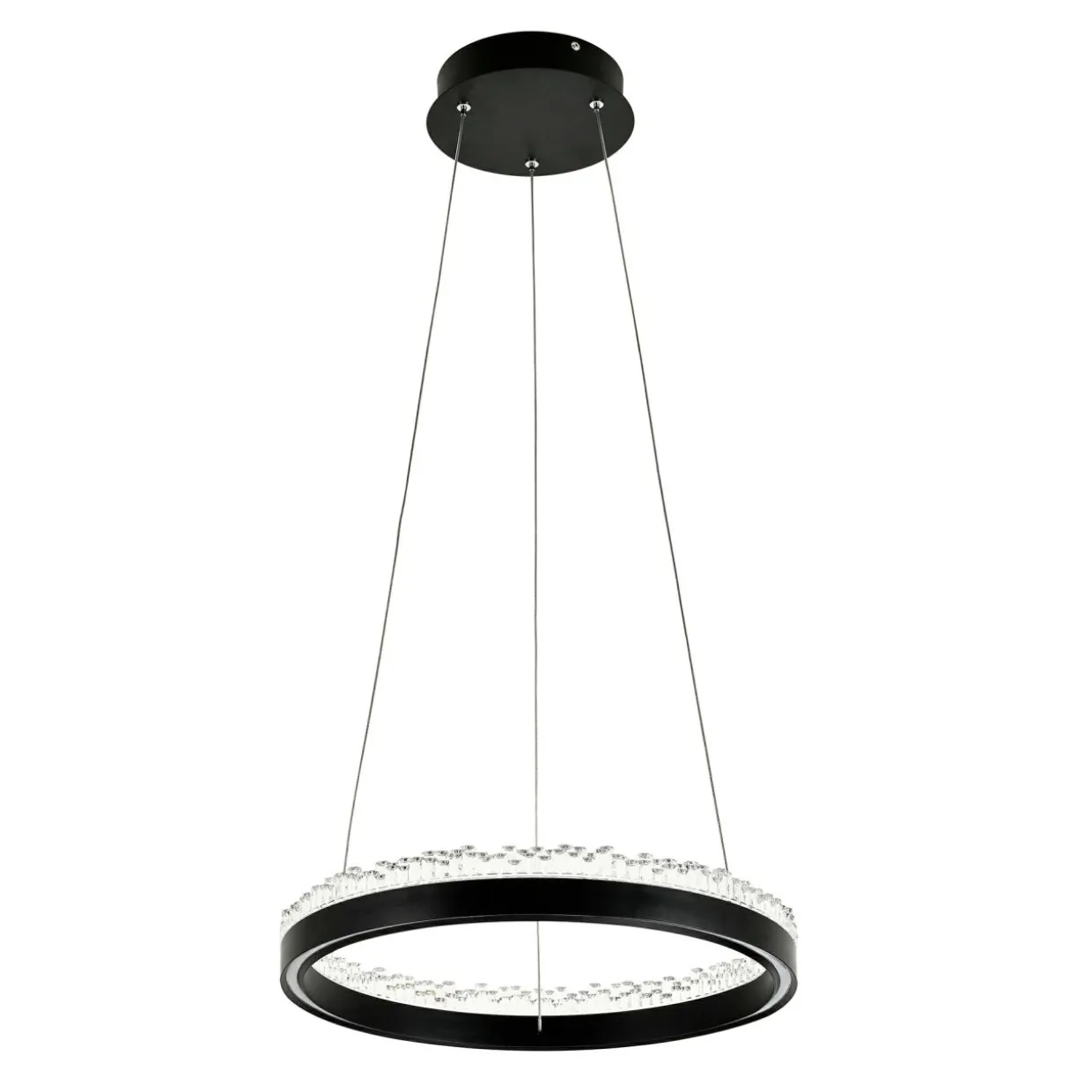 Lampa wisząca LED pierścieniowa czarna REGI 40 cm