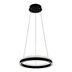 Lampa wisząca LED pierścieniowa czarna REGI 40 cm