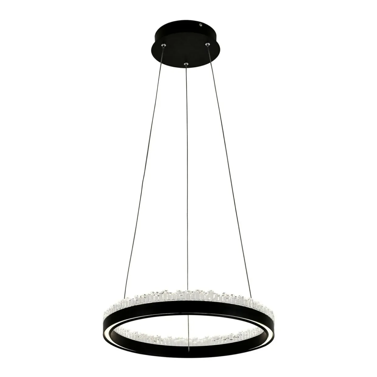 Lampa wisząca LED pierścieniowa czarna REGI 40 cm