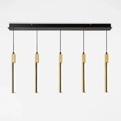 Lampa wisząca LED podstawa listwa czarna drewniana ELIOT V