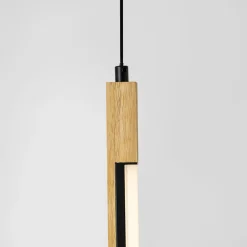 Lampa wisząca LED podstawa listwa czarna drewniana ELIOT V