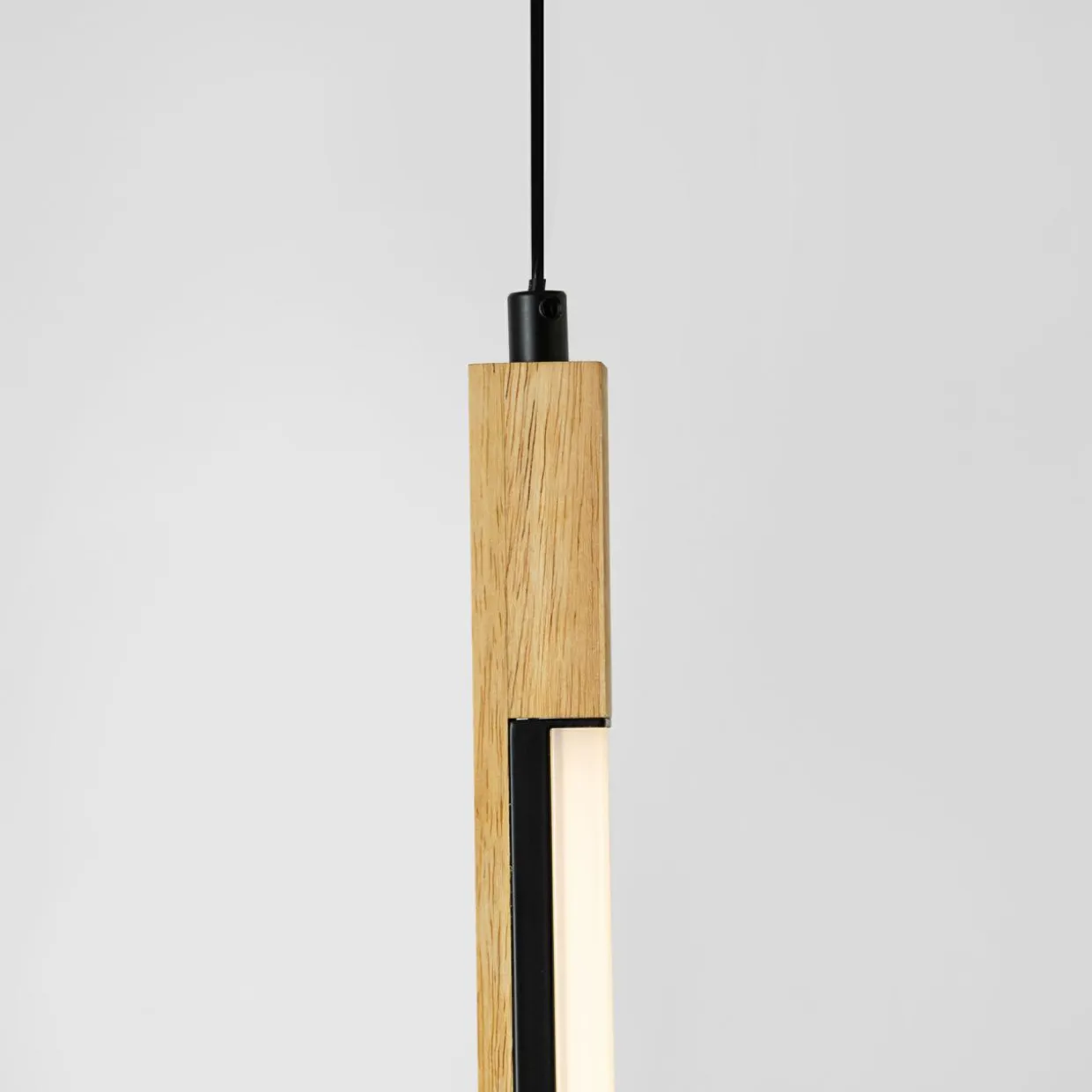 Lampa wisząca LED podstawa listwa czarna drewniana ELIOT V