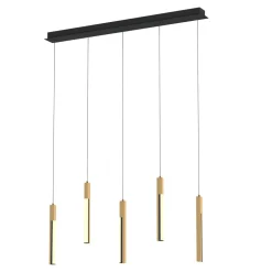 Lampa wisząca LED podstawa listwa czarna drewniana ELIOT V