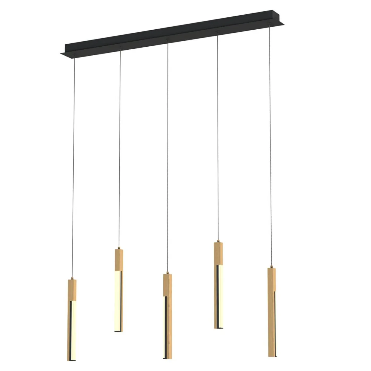 Lampa wisząca LED podstawa listwa czarna drewniana ELIOT V