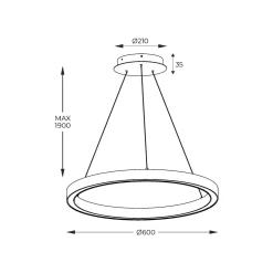 Lampa wisząca LED srebrna CARLO 60 cm