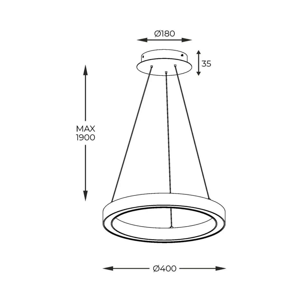 Lampa wisząca LED srebrna CARLO 40 cm