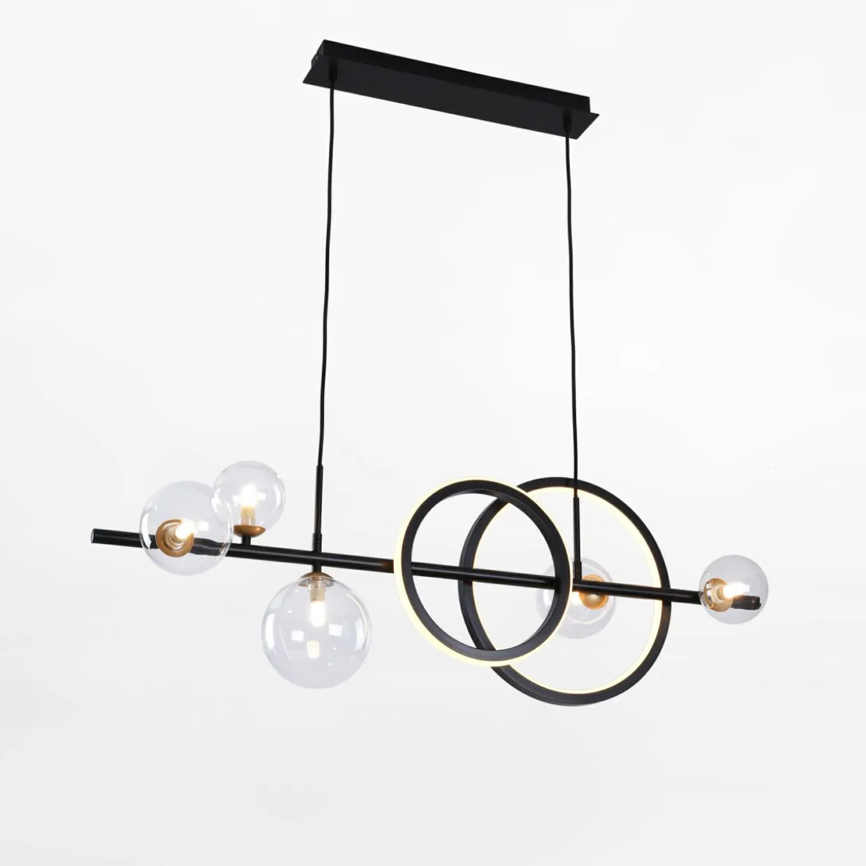 Lampa wisząca LED 20W 5xG9 czarno-złota TAREMI z pilotem