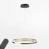 Lampa wisząca LED Wi-Fi czarno-złota Q-BELUGA z pilotem