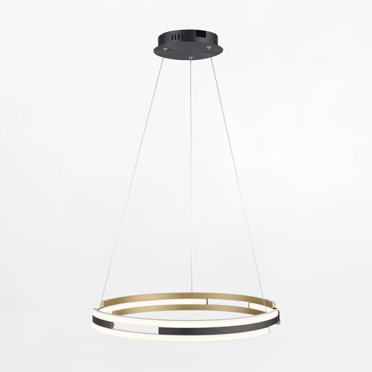 Lampa wisząca LED Wi-Fi czarno-złota Q-BELUGA z pilotem