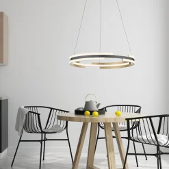 Lampa wisząca LED Wi-Fi czarno-złota Q-BELUGA z pilotem