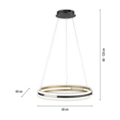 Lampa wisząca LED Wi-Fi czarno-złota Q-BELUGA z pilotem