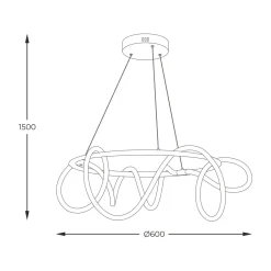 Lampa wisząca LED z pierścieniem złota BALBO