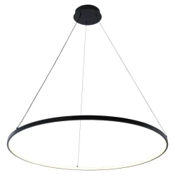 Lampa wisząca LED z pierścieniem czarna BRENO 80 cm