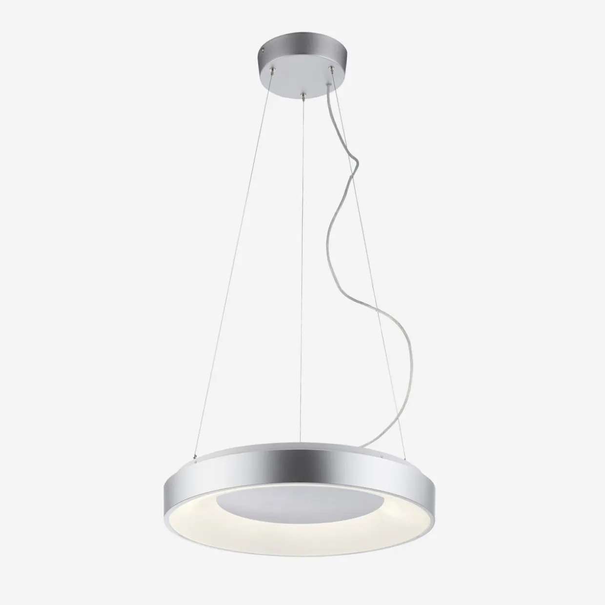 Lampa wisząca LED z pilotem srebrna KETO ANIKA