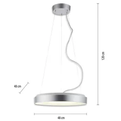 Lampa wisząca LED z pilotem srebrna KETO ANIKA