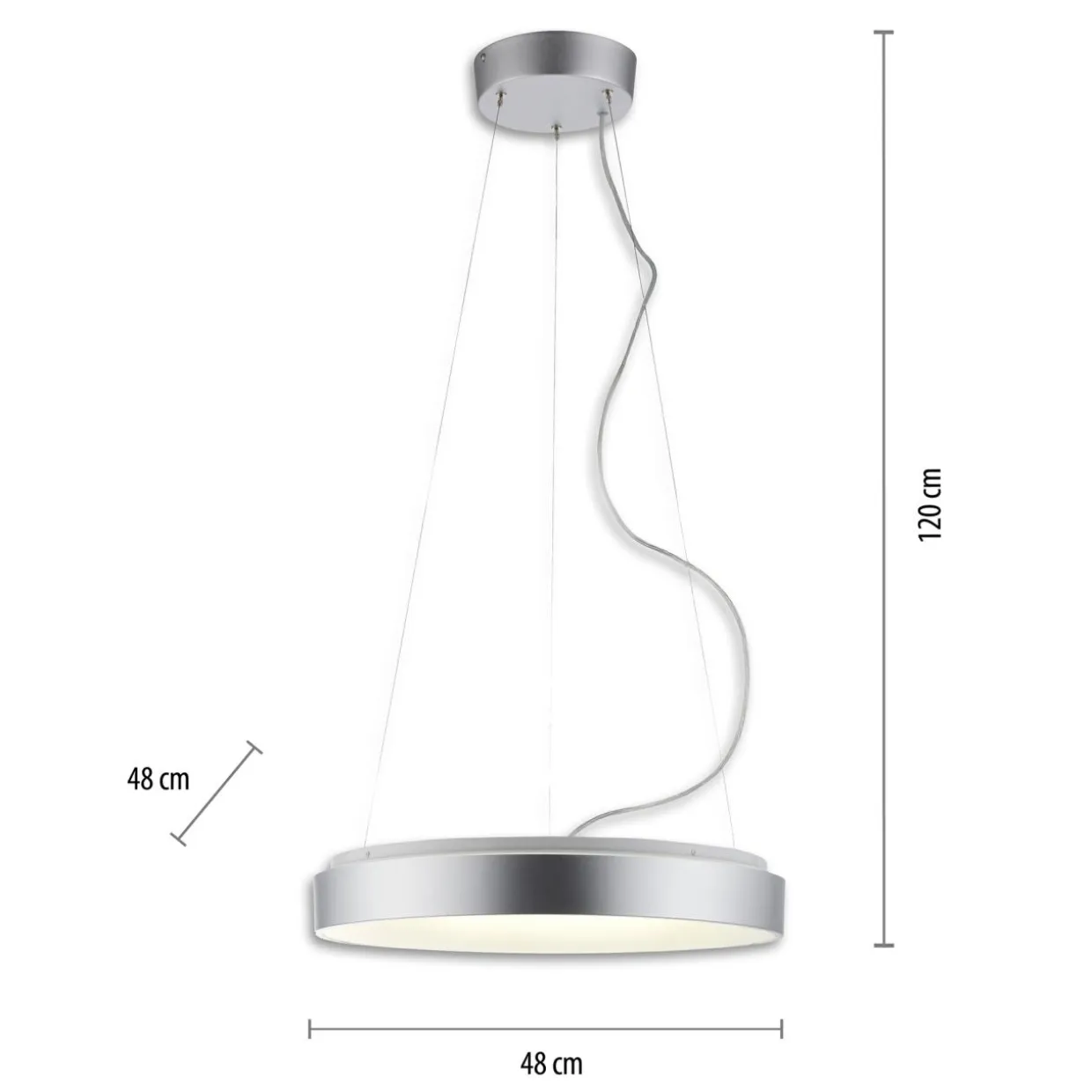 Lampa wisząca LED z pilotem srebrna KETO ANIKA